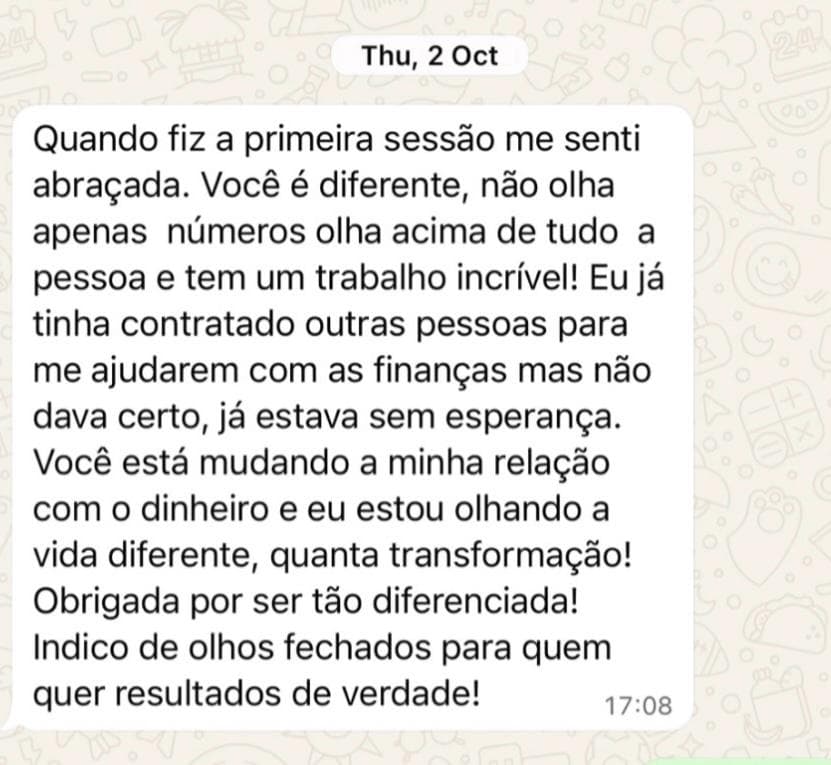 Depoimento de cliente - Controle financeiro